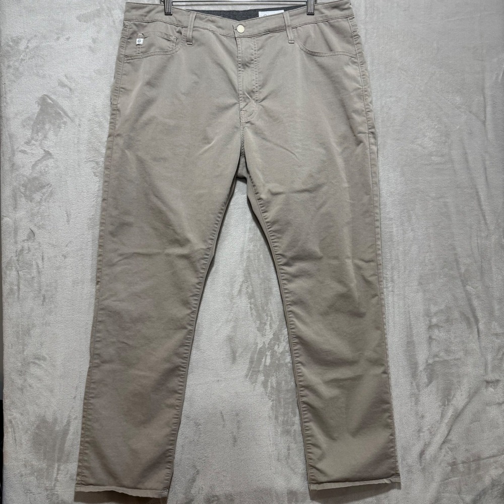 AG Adriano Goldschmied Mens 38x30 Khaki The Graduate Tailored Leg Pants Khaki